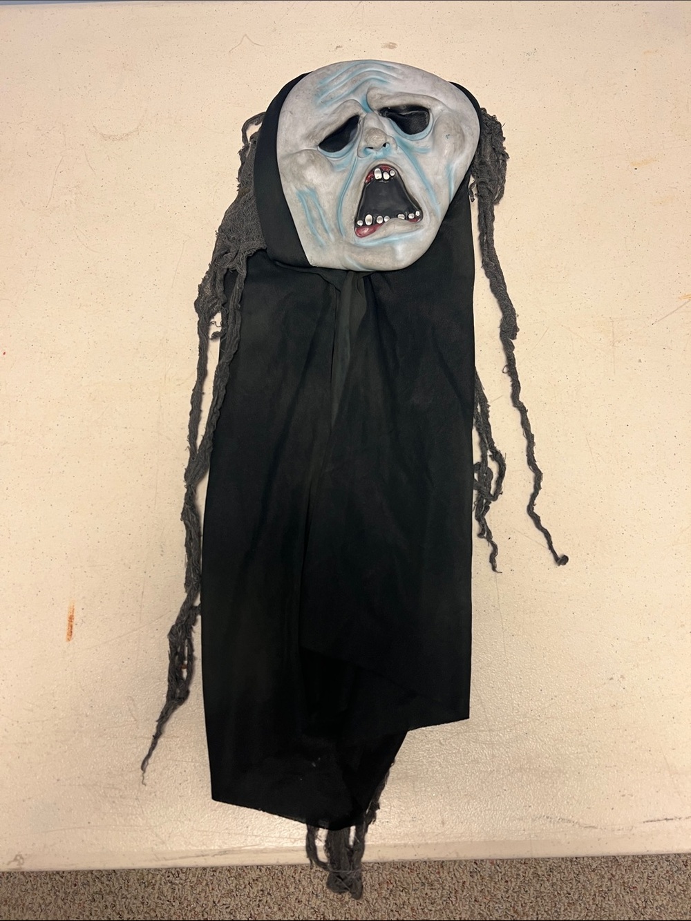 Kids Ghostly Scream Hooded Costume in Black and Pale Blue